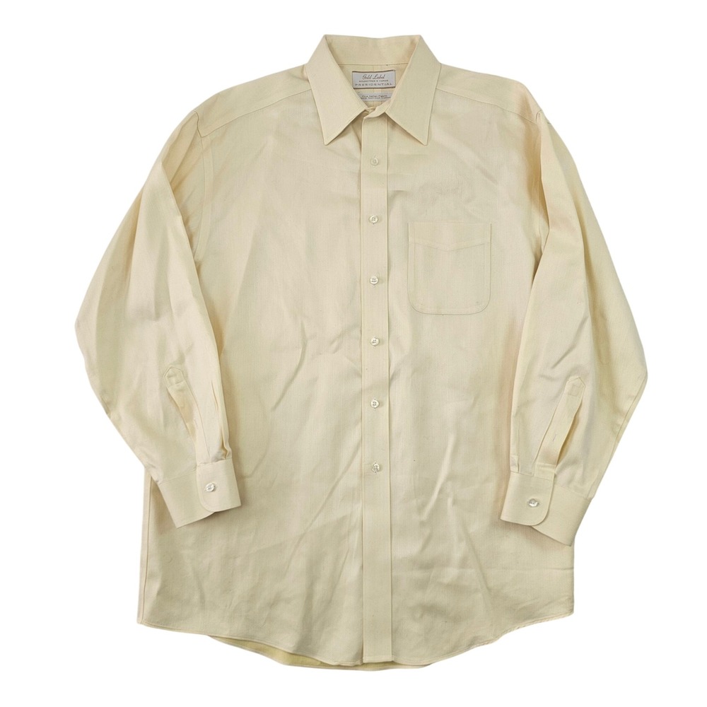 Roundtree & Yorke Presidential Gold Label Shirt Mens 16 33 ‎ Herringbone Cotton